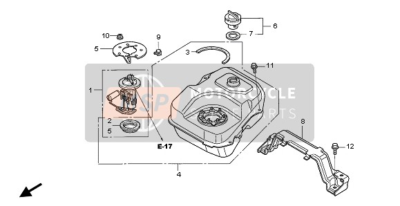 Honda SH125R 2008 Réservoir d'essence pour un 2008 Honda SH125R